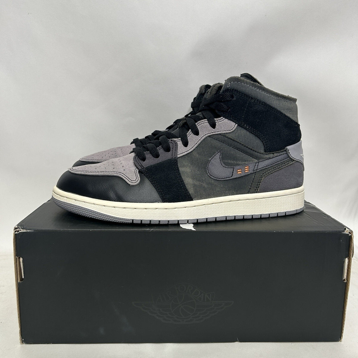 Nike Air Jordan 1 Mid Craft Inside Out “Black Cement Grey”