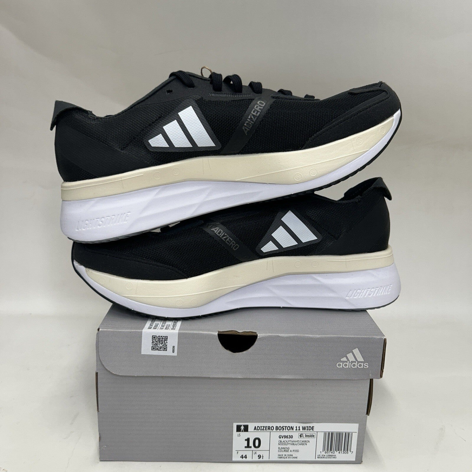 Adidas Adizero Boston 11 Wide Running Shoes “Black White” GV9630 Men’s 10 New