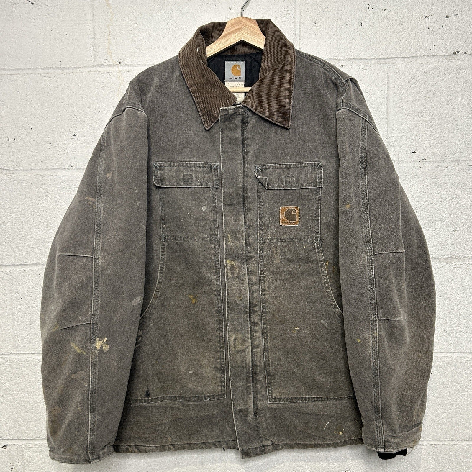 Vintage Carhartt Quilted Arctic Chore Jacket “Cement Grey” C26 CMT Men’s X-Large