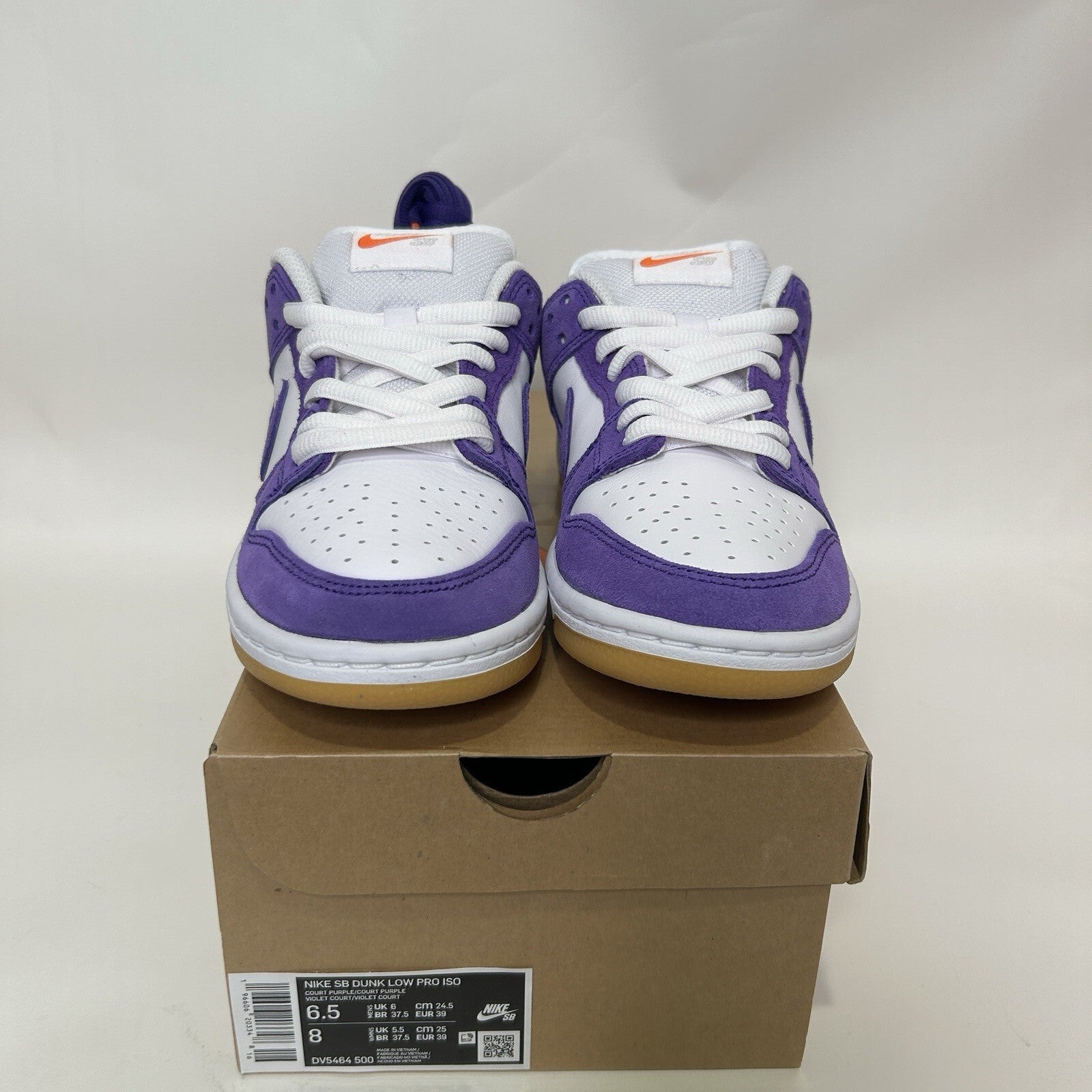 Nike SB Dunk Low Pro ISO Orange Label “Court Purple Gum” DV5464-500 Men's 6.5