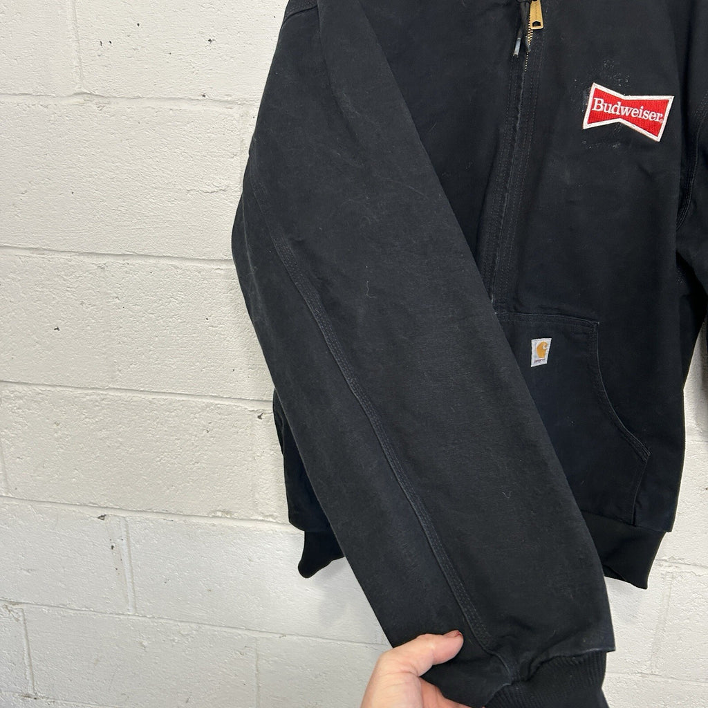 Carhartt Thermal Hooded Active Jacket “Black” Budweiser J131 BLK Men’s XL