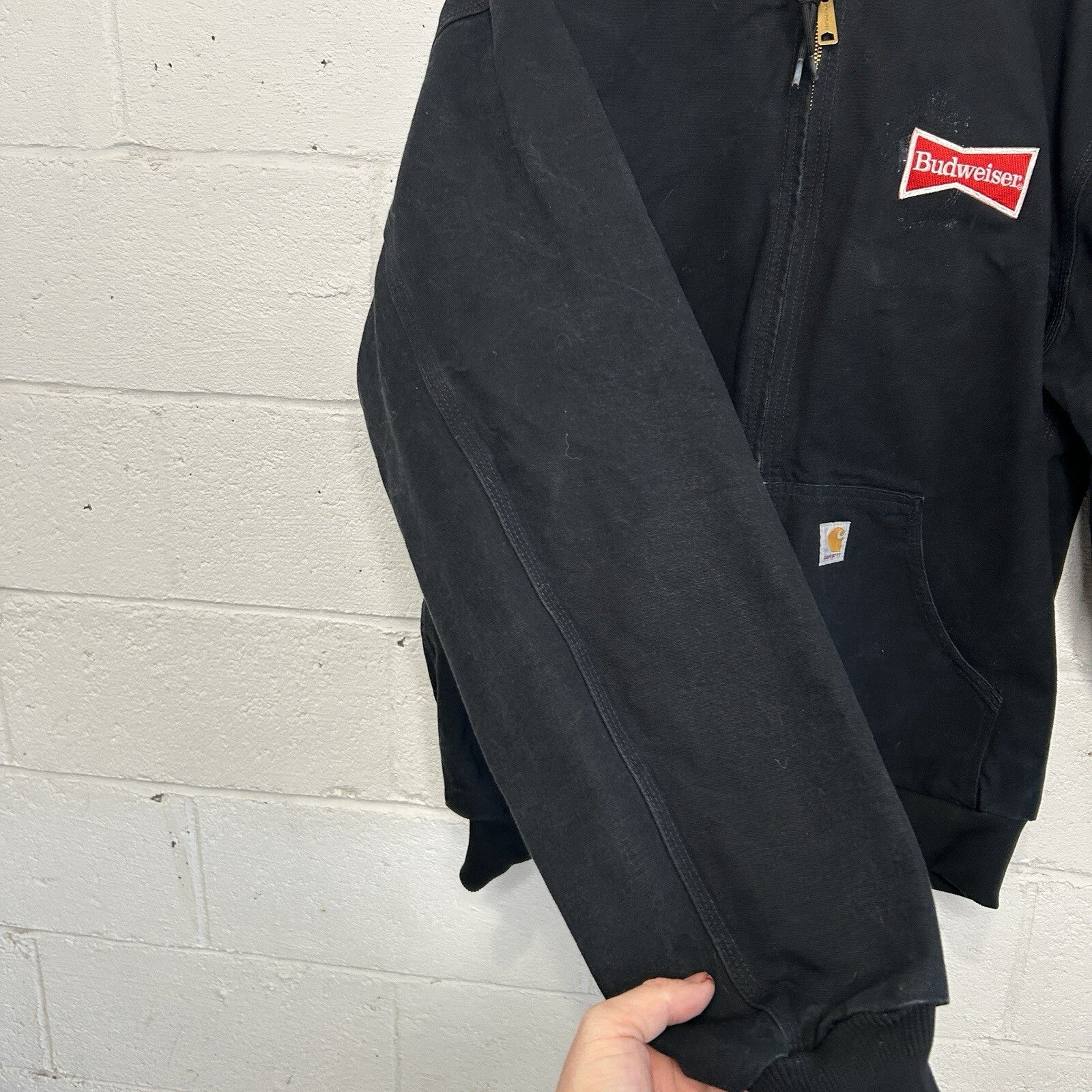 Carhartt Thermal Hooded Active Jacket “Black” Budweiser J131 BLK Men’s XL