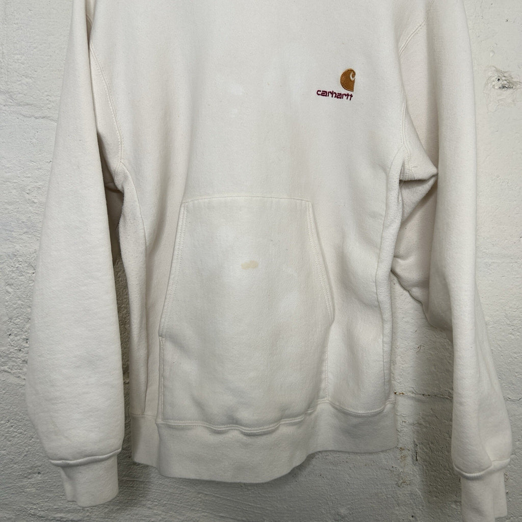 Vintage Carhartt Rugged Wear Pullover Hoodie “White/Cream” Men’s Medium