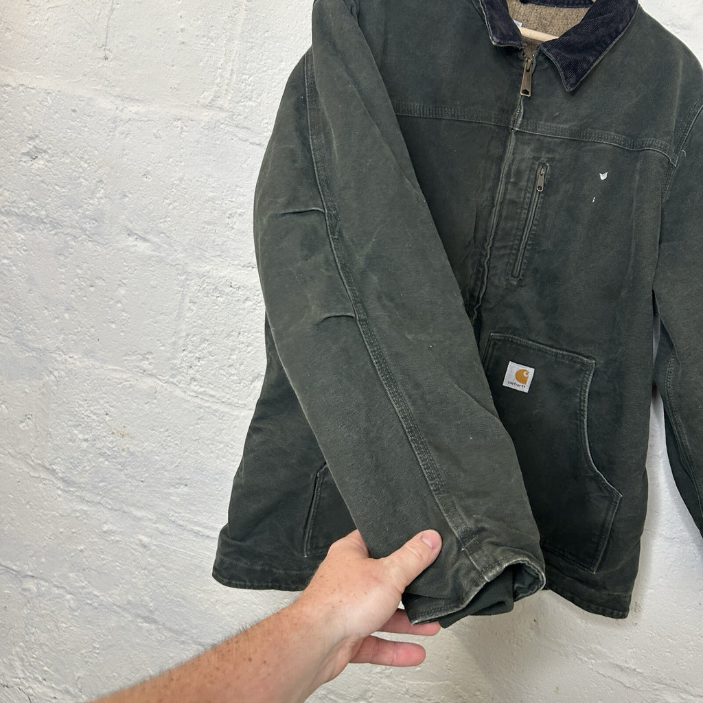 Vintage Carhartt Sherpa-Lined Ridge Coat “Moss Green” WC061 MOS Women’s X-Large