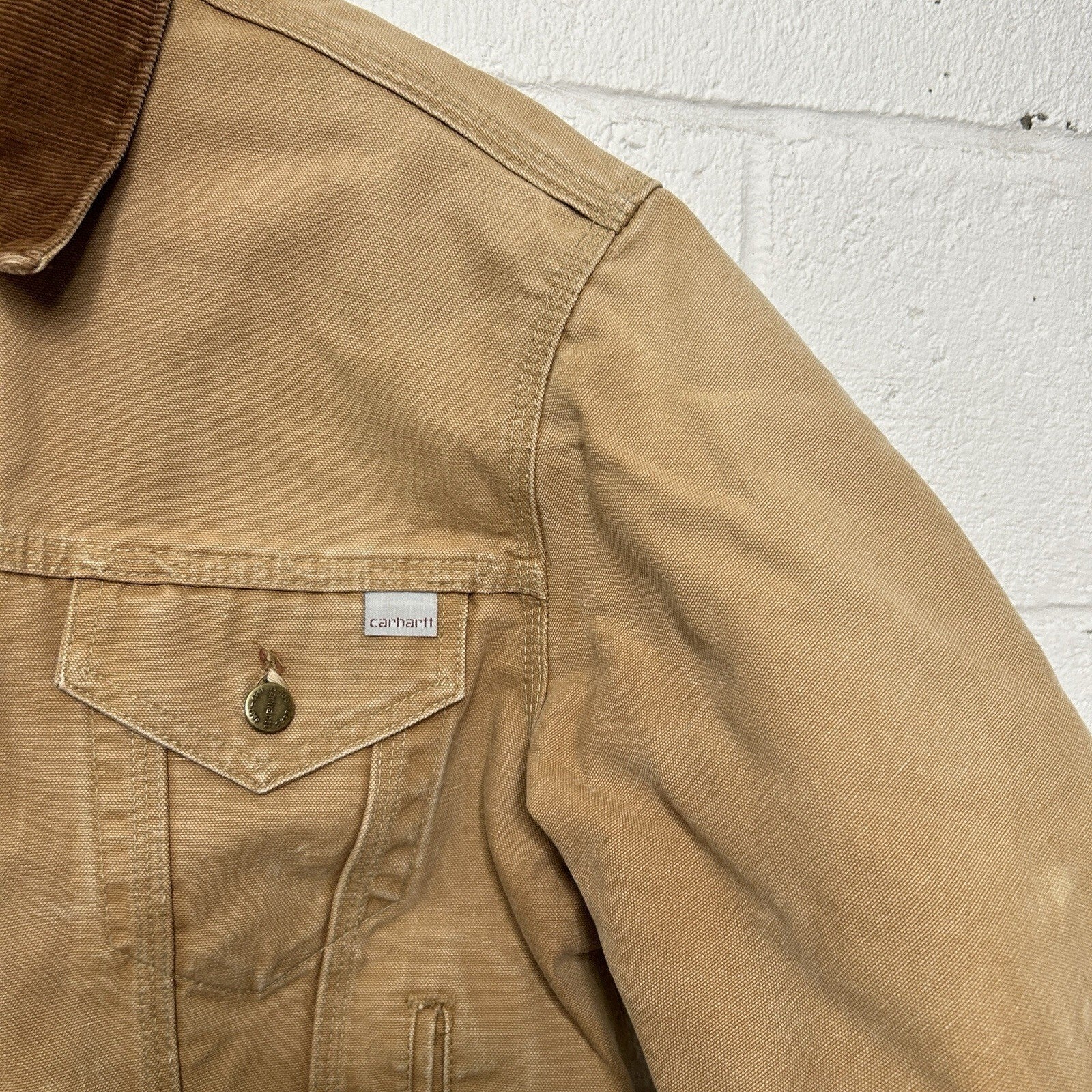 Vintage 100 Year Carhartt Blanket-Lined Trucker Jacket “Tan"