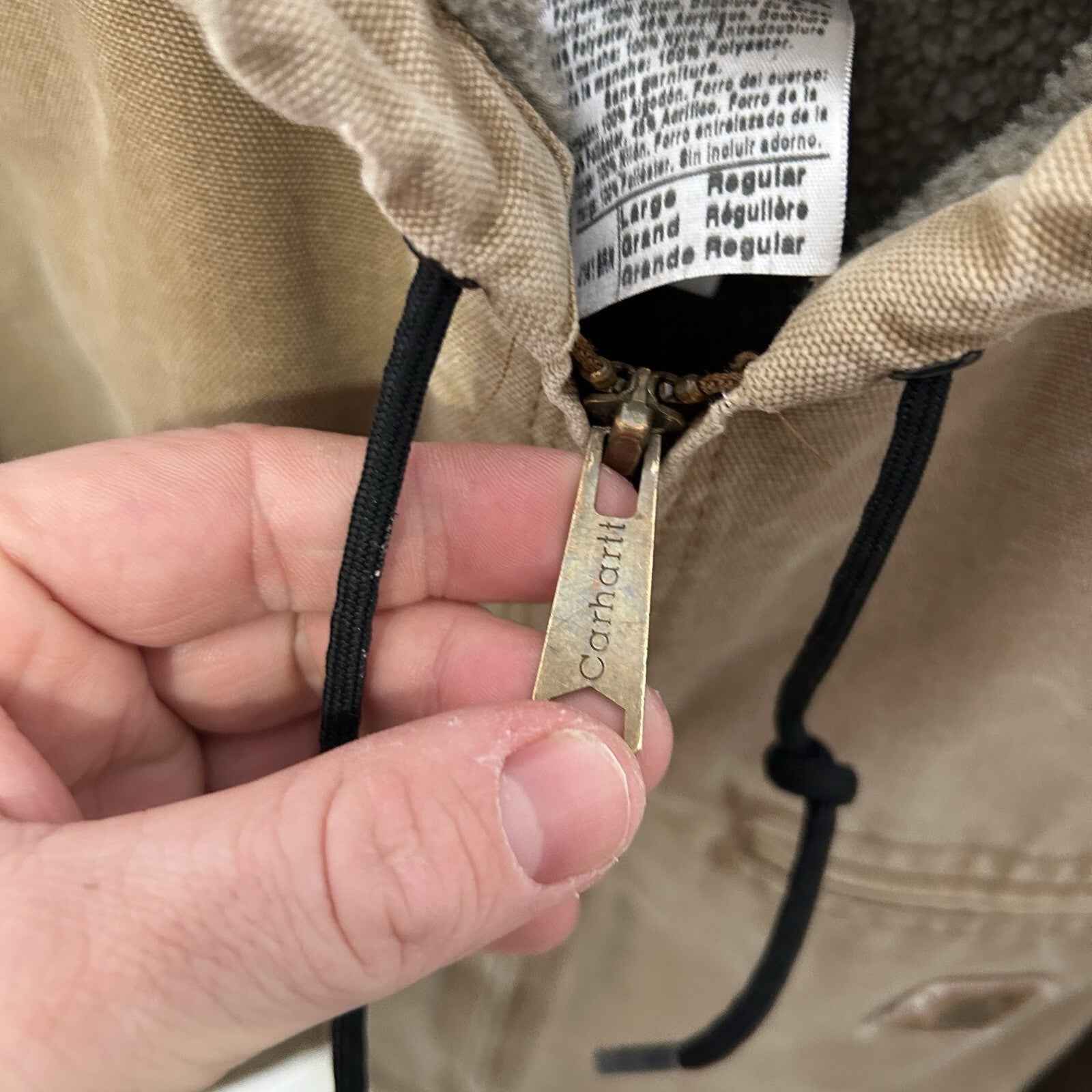 Y2K Carhartt Sherpa-Lined Hooded Detroit Jacket “Brown” J141 BRN Men’s X-Large