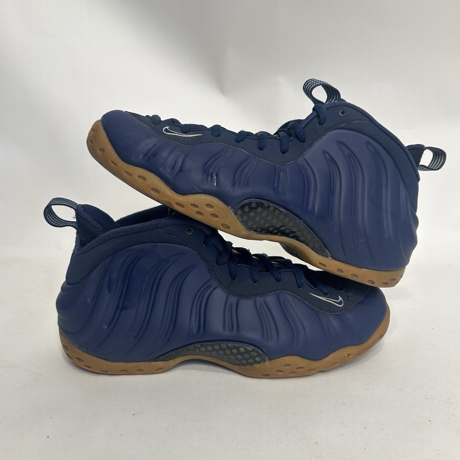 Nike Air Foamposite One “Navy Gum Midnight Navy” Sneakers 314996-405 Men’s 9.5