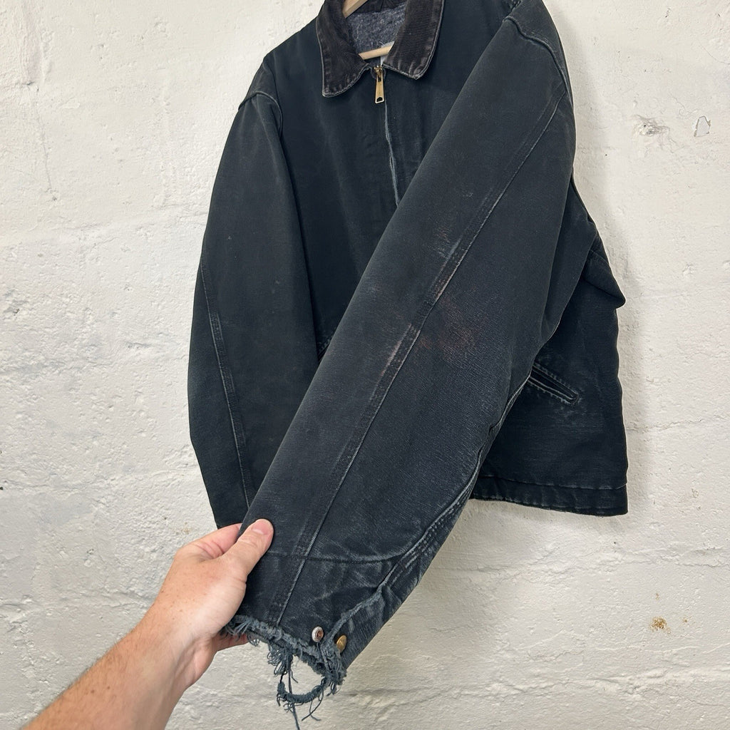Vintage Faded Carhartt Blanket-Lined Detroit Jacket “Black” J01 BLK Men’s XL