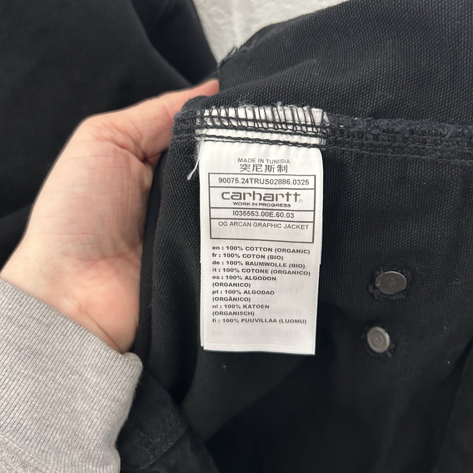 Carhartt WIP OG Arcan Graphic Jacket “Black” I035553-00E60 Men’s Small