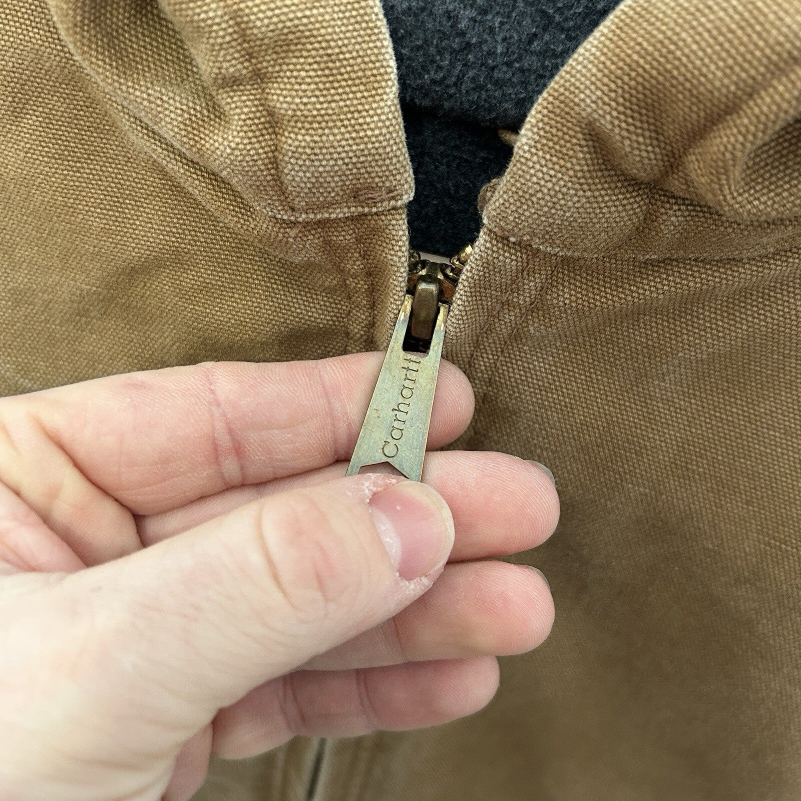 Vintage Carhartt Fleece-Lined Hooded Active Jacket “Brown” YYJ158 BRN Youth XL