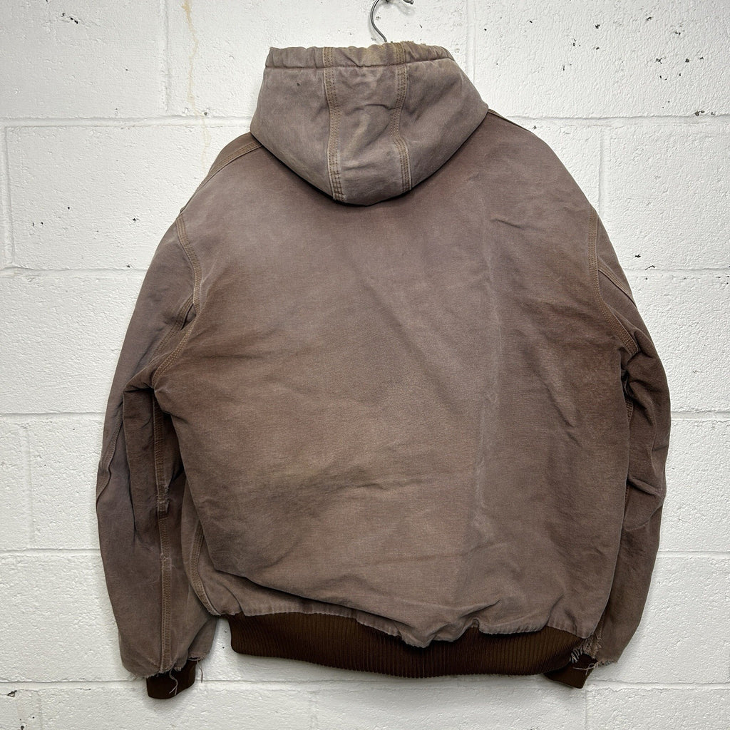 Vintage Dyed Carhartt Quilted Hooded Active Jacket “Brown” J140 BRN Men’s Large