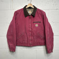 Vintage Carhartt Sherpa-Lined Detroit Jacket “Raspberry” WJ097 RBY Women’s Small