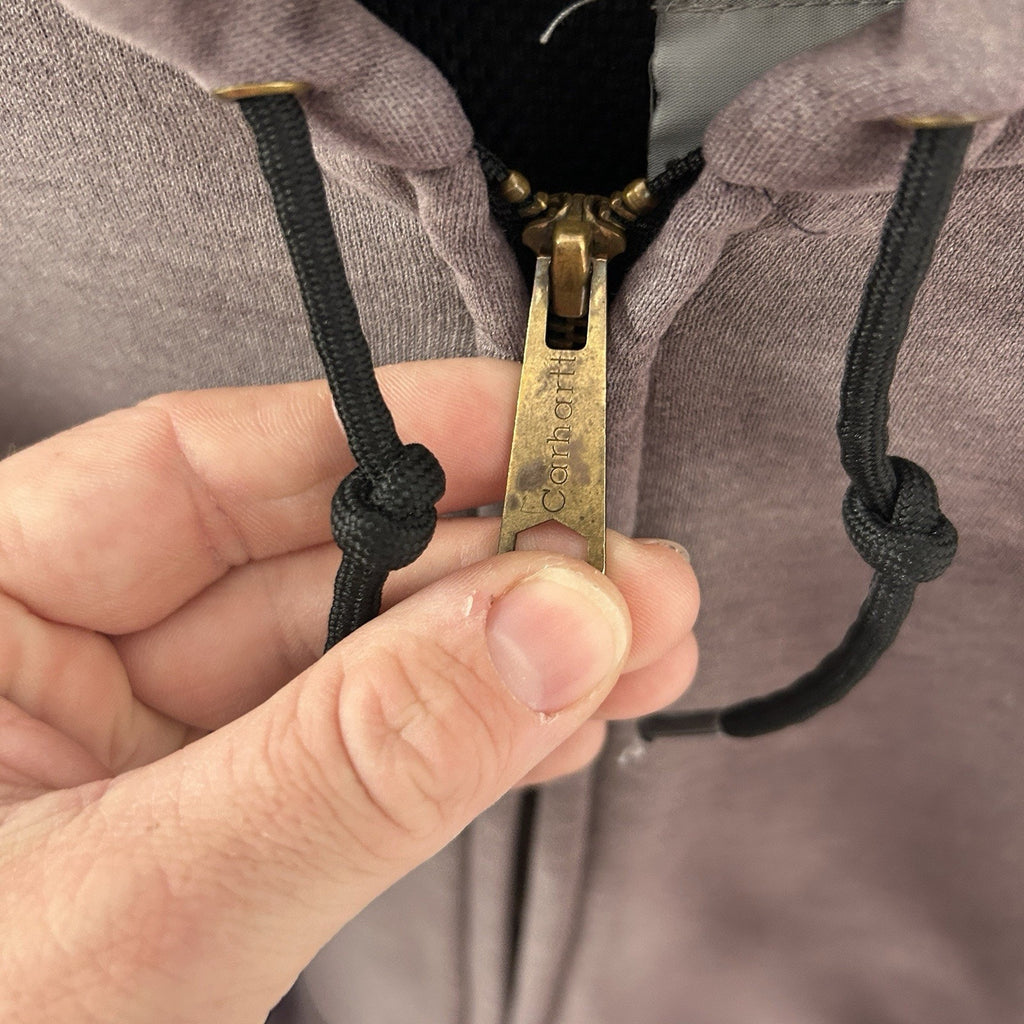 Vintage Faded Carhartt Thermal-Lined Hooded Zip-Up Jacket “Black”