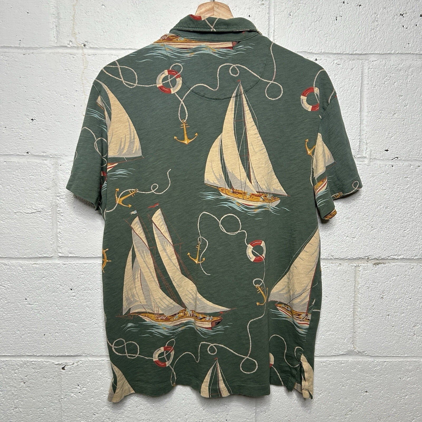 Vintage Polo Ralph Lauren All Over Print “Sailing” Collared Shirt Men’s Medium