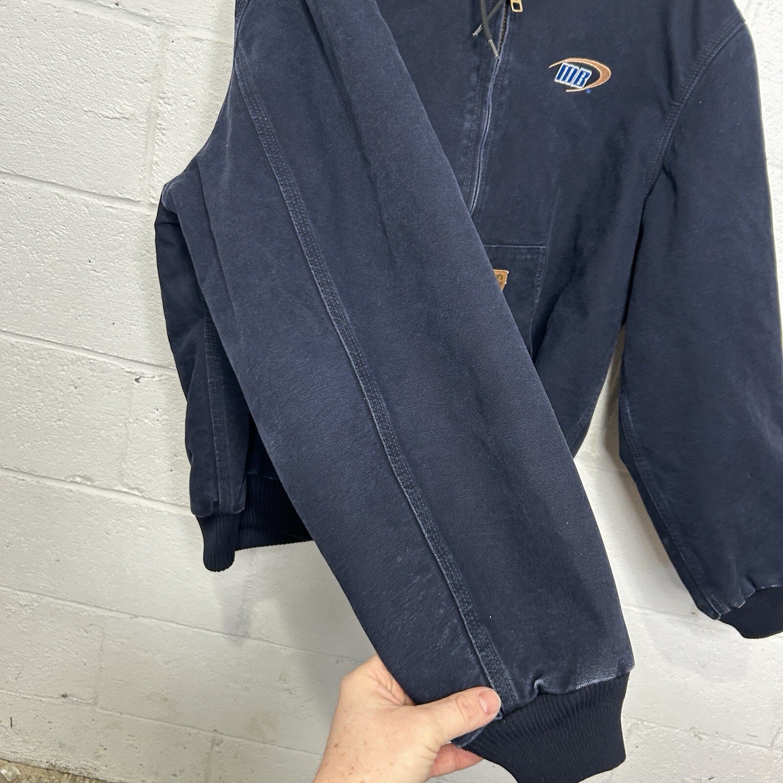 Vintage Carhartt Hooded Active Jacket “Midnight Blue” J130 MDT Men’s Large