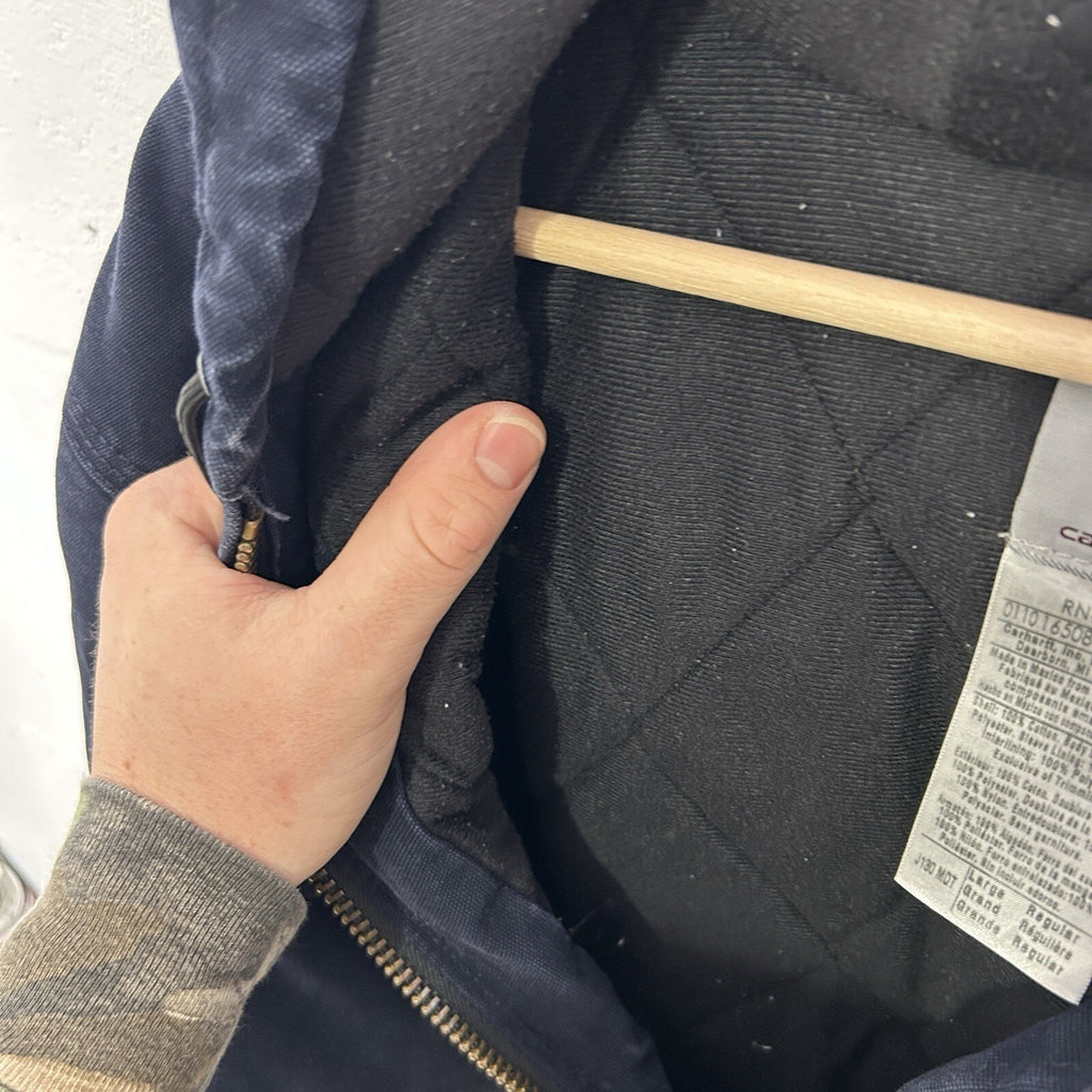 Y2K Carhartt Hooded Active Jacket “Midnight Navy” J130 MDT