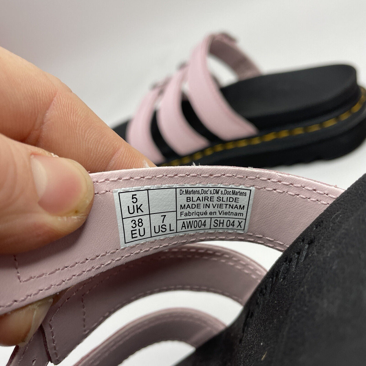Dr. Martens Blaire Platform Slides Sandals Pink Black AW004 Women Size 7