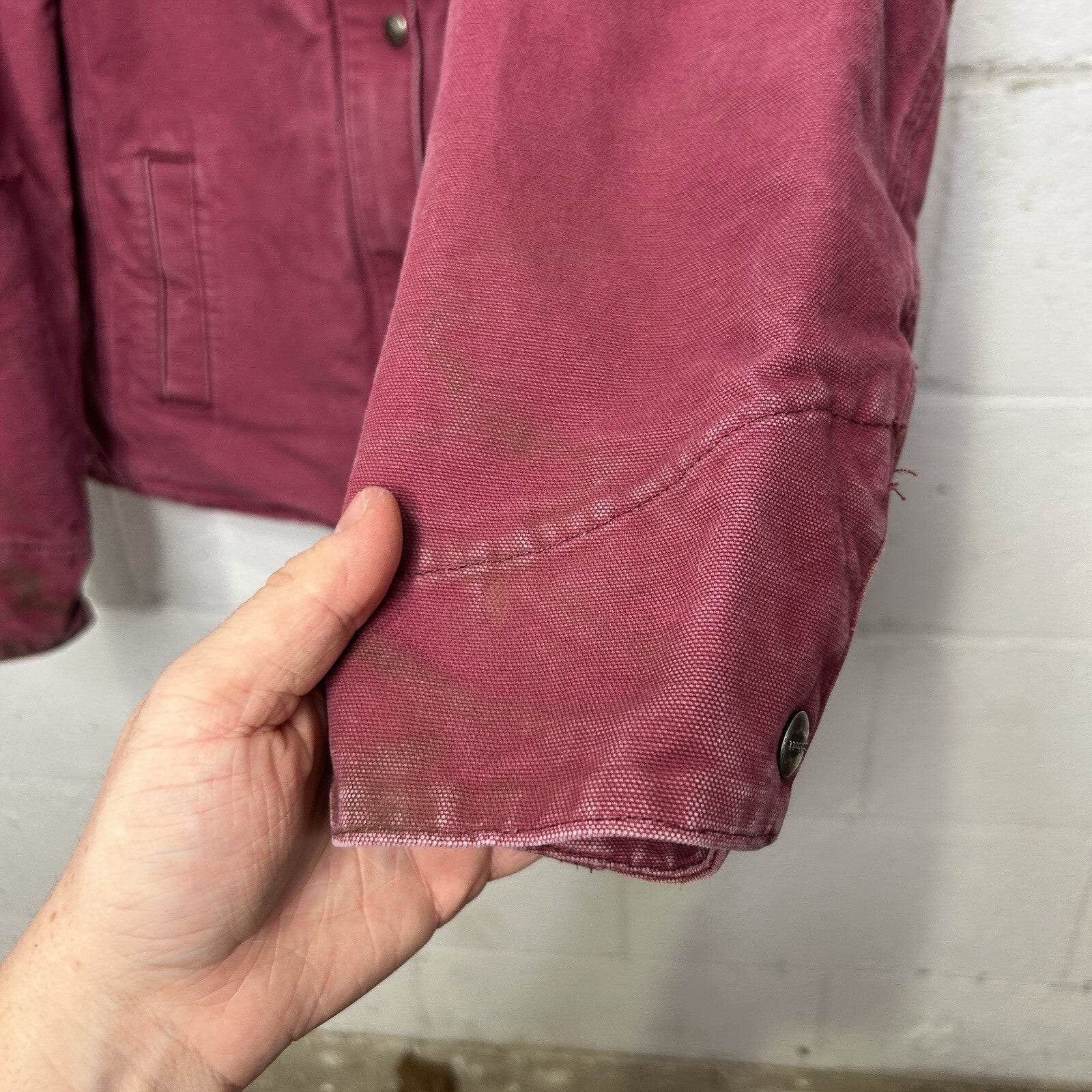 Y2K Carhartt Sherpa-Lined Sandstone Berkley Jacket “Merlot” 100657-648 Women’s M