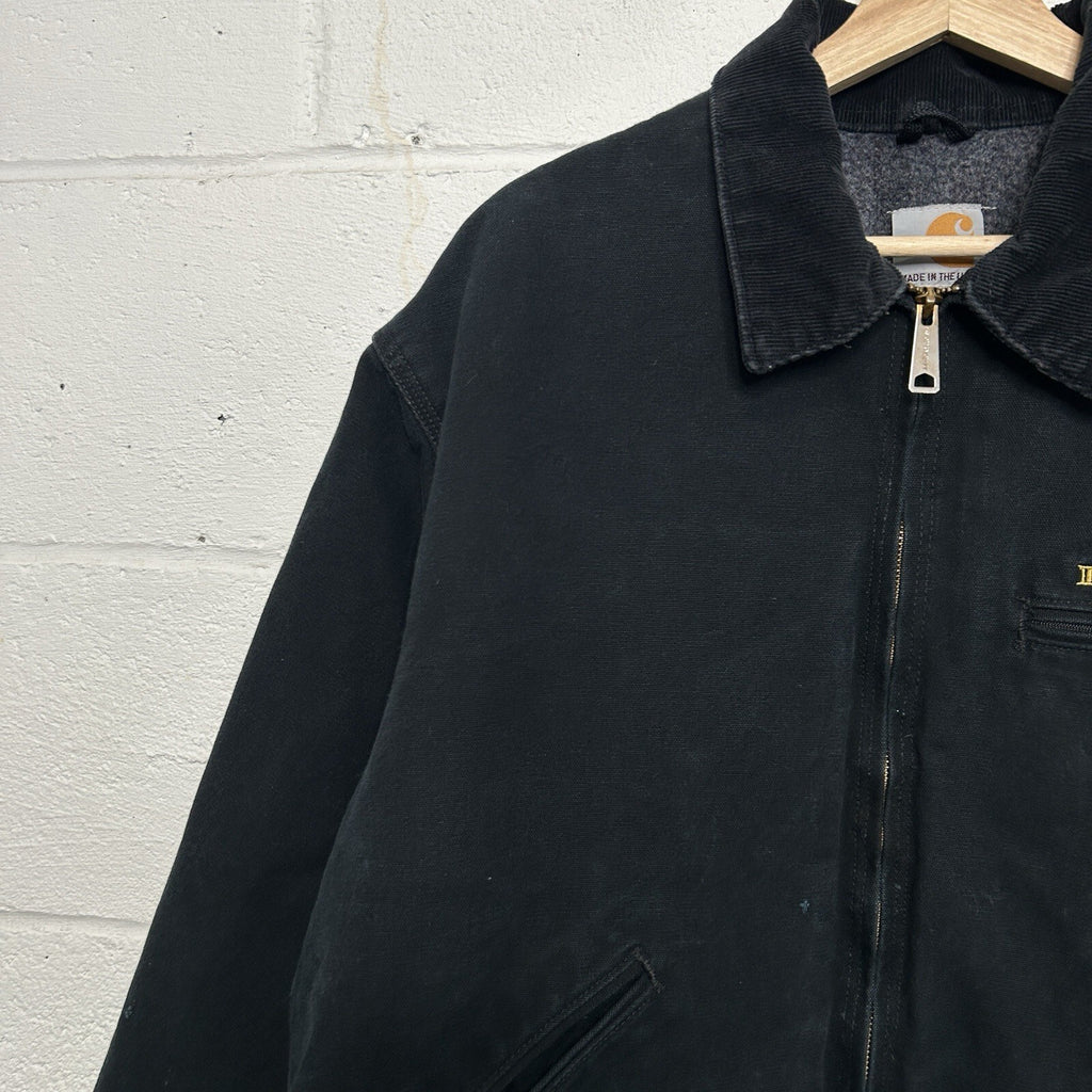 Y2K Carhartt Blanket-Lined Detroit Jacket “Black” Leupold Embroidery J001 BLK