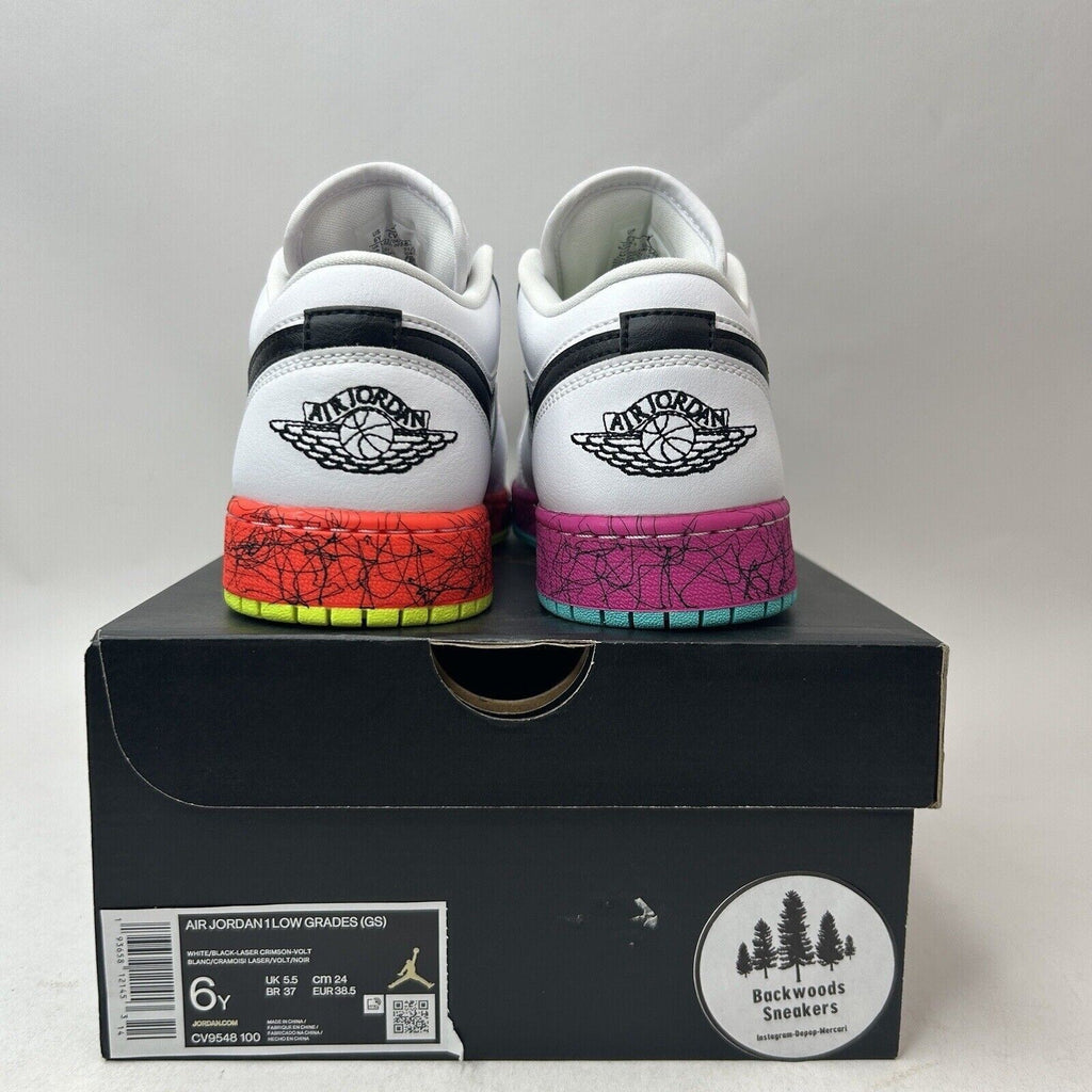 Nike Shoes Air Jordan 1 Retro Low GS Grades “White Volt Crimson” 2023