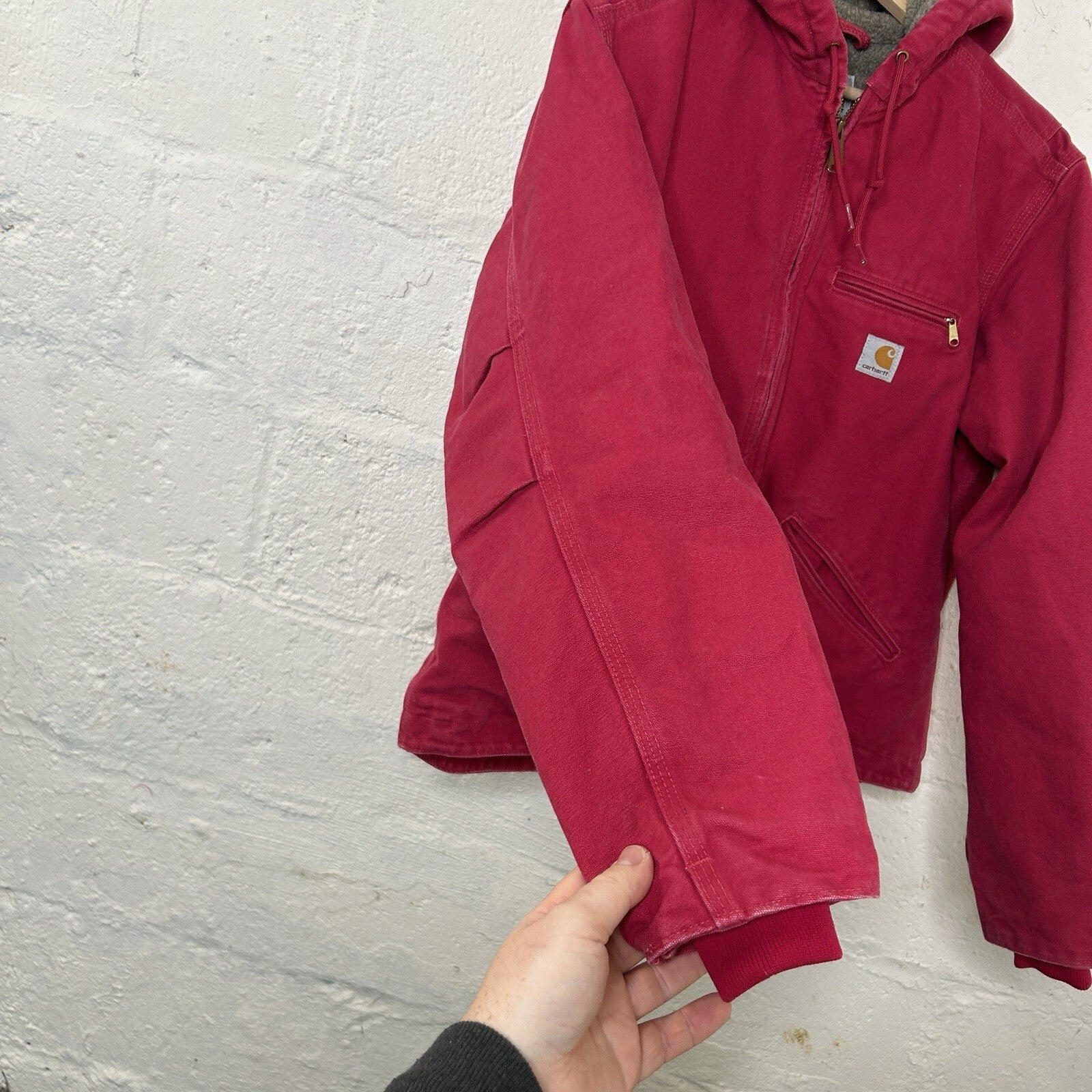 Carhartt Sherpa-Lined Hooded Detroit Jacket “Scarlet Red”WJ141 SCA Women’s Large