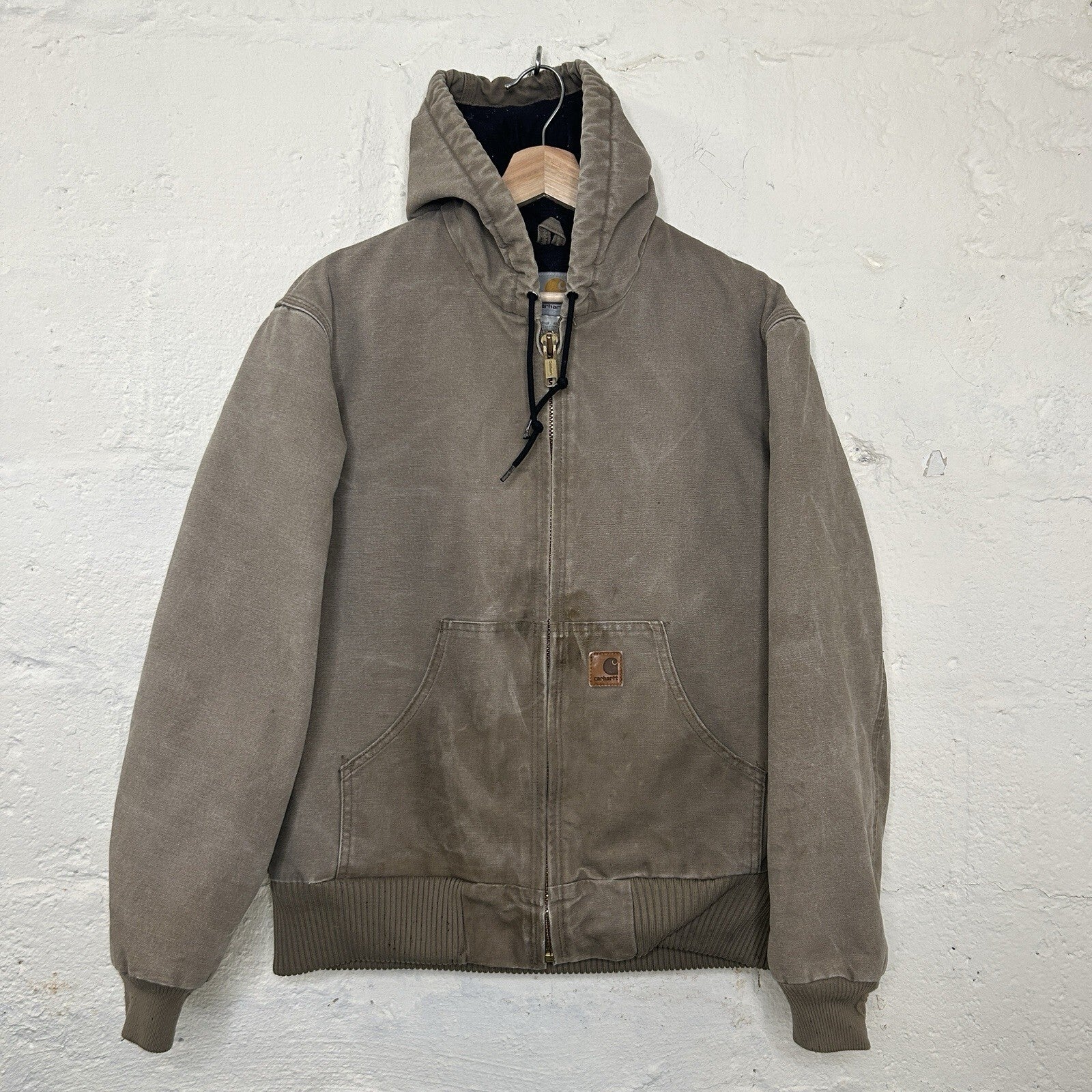 Vintage Carhartt Quilted Hooded Active Jacket “Mushroom” J130 MUS Men’s Small