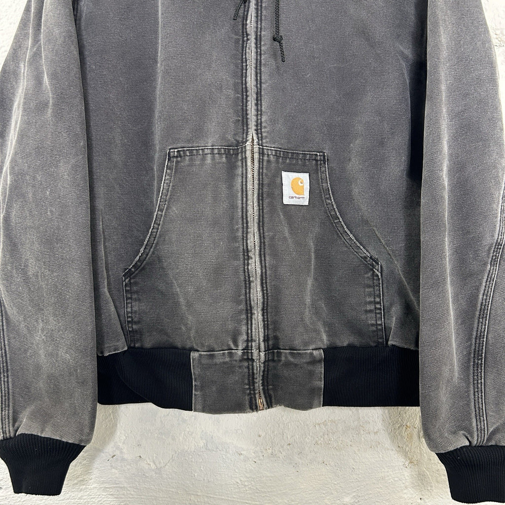 Vintage Faded Carhartt Thermal Hooded Active Jacket “Black” JR105 Men’s Large