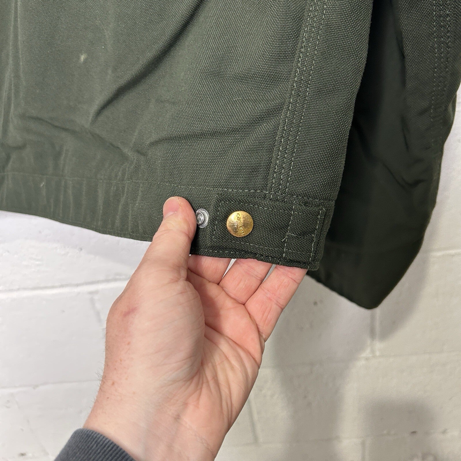 Vintage Carhartt Blanket-Lined Detroit Jacket “Olive Green” J129 OLV Men’s XL