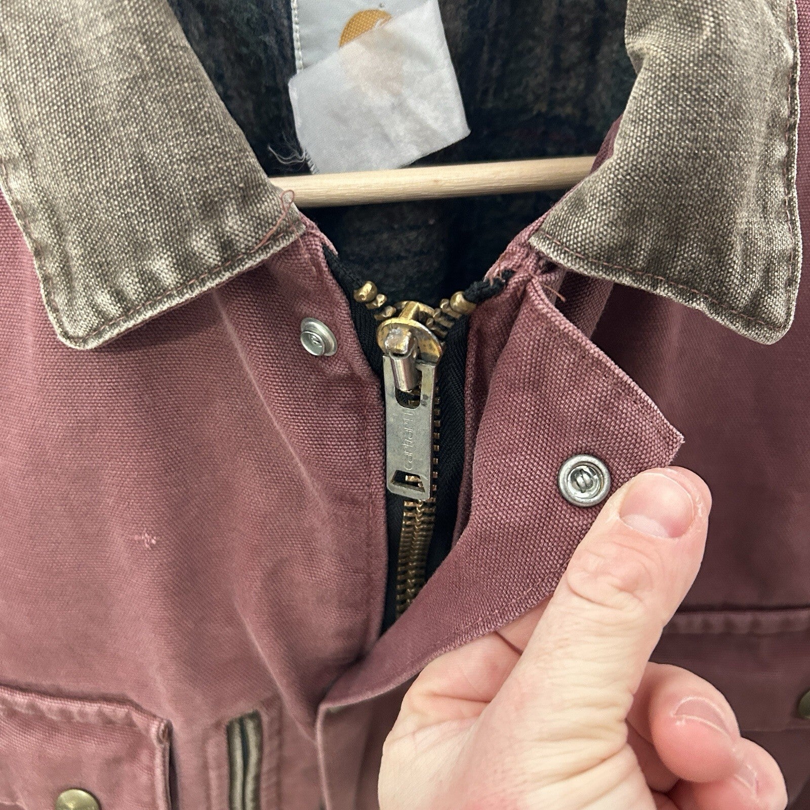 Vintage Carhartt Blanket-Lined Washed-Duck Trail Parka Jacket “Redwood” PB1136