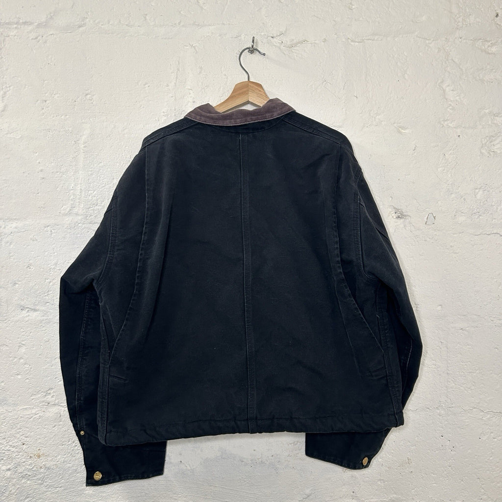 Vintage Cropped Carhartt Blanket-Lined Chore Coat “Black” C01 BLK Men’s 2XL