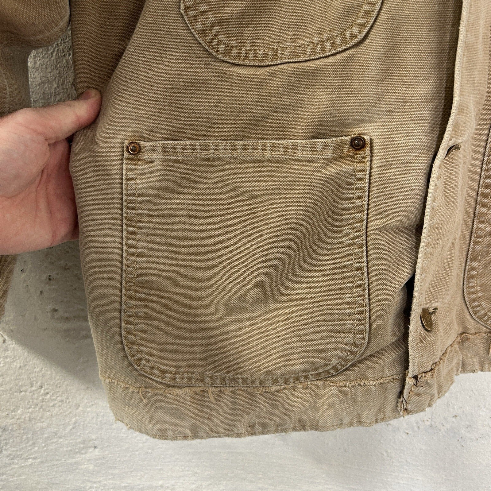 Vintage 60s Carhartt Troy Woolen Mills Blanketed Big C Chore Coat Men’s Medium