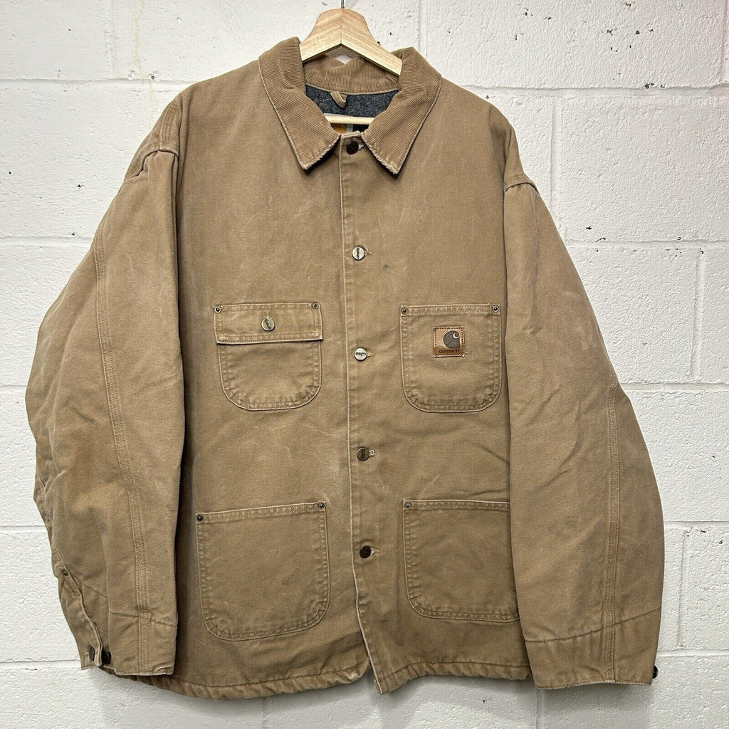 Vintage Carhartt Blanket-Lined Chore Coat “Saddle” C02 SDL