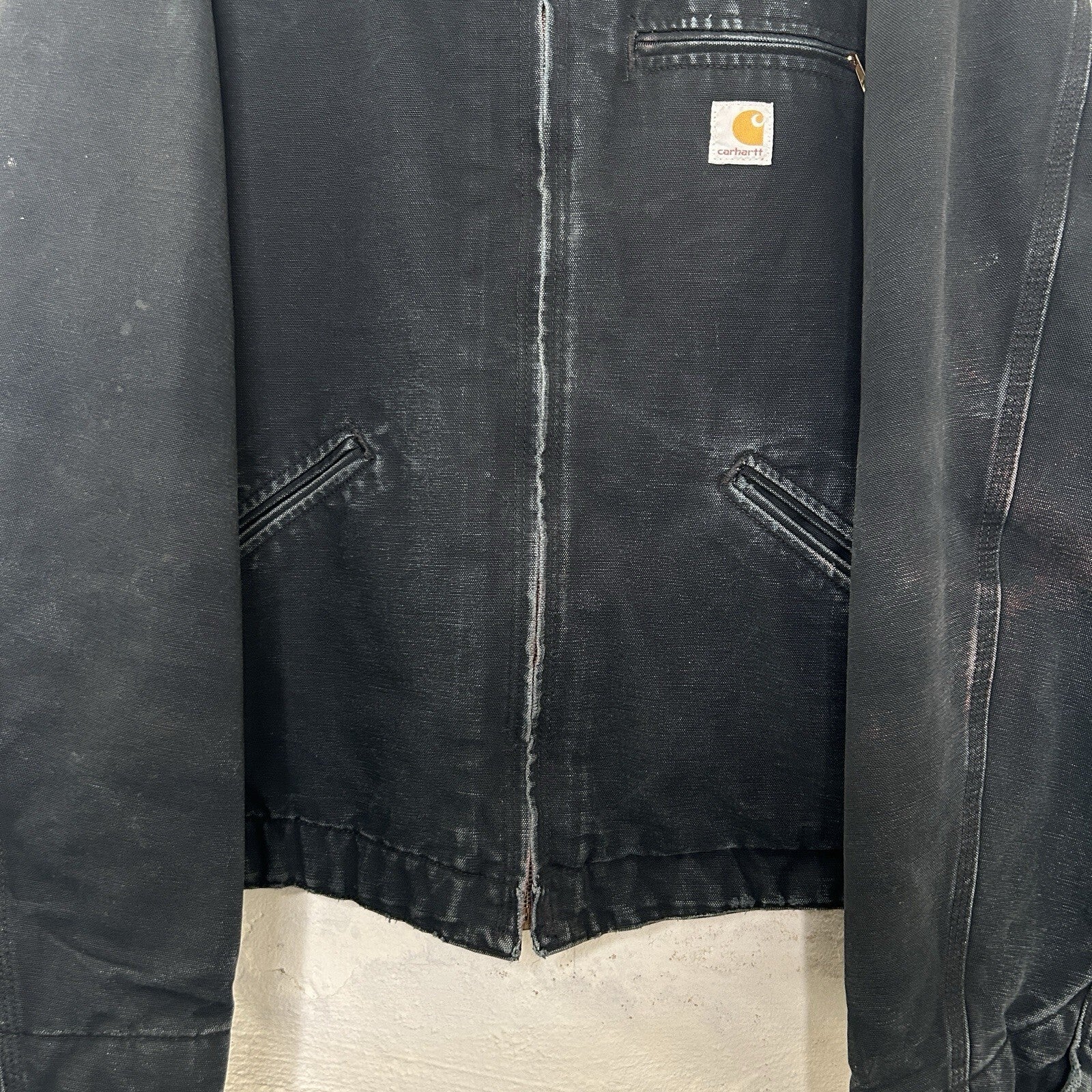 Vintage Faded Carhartt Blanket-Lined Detroit Jacket “Black” J01 BLK Men’s XL