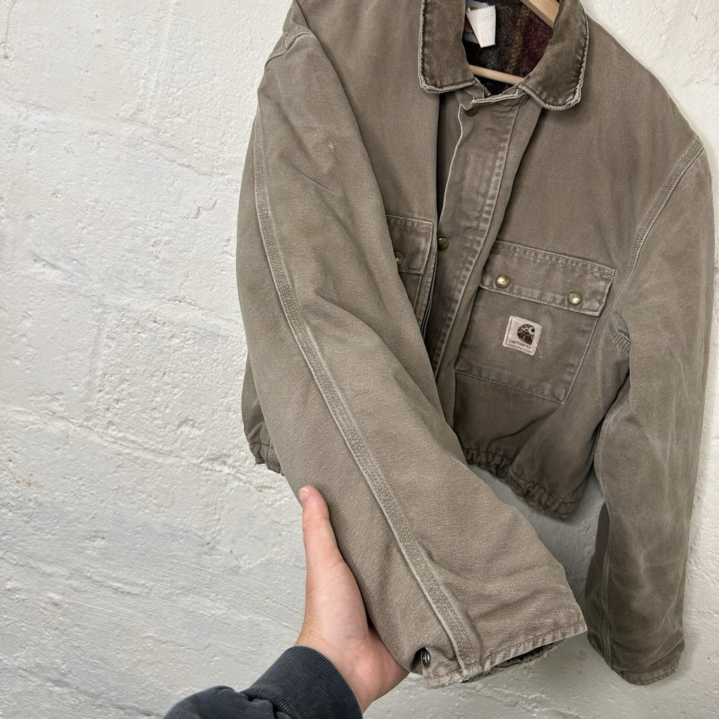 Vintage Carhartt Wool-Lined Cropped Duster Coat “Chestnut” PB2321 Men’s Small
