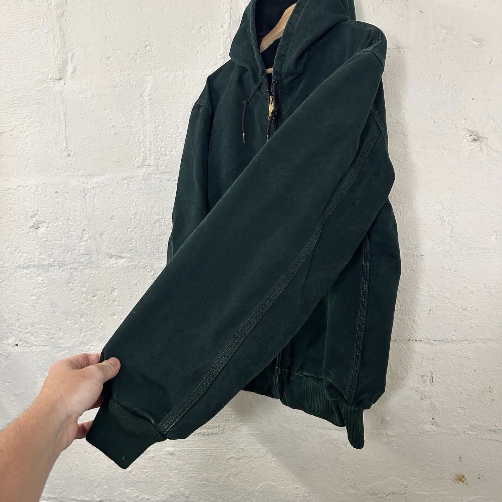 Vintage Carhartt Mesh-Lined Hooded Active Jacket “Spruce Green” J168 SPC Men’s L