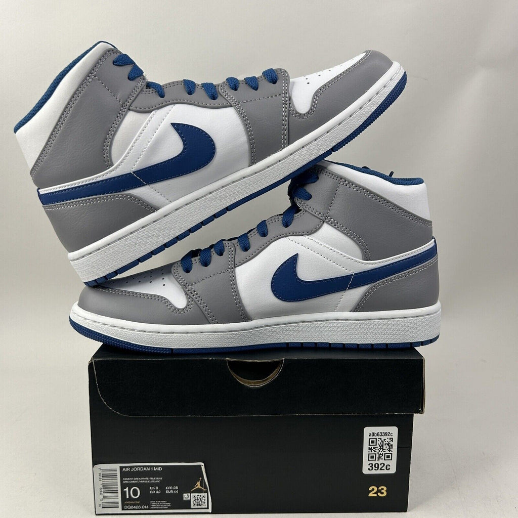 Nike Shoes Air Jordan 1 Mid Retro “Cement Grey/True Blue” 2024