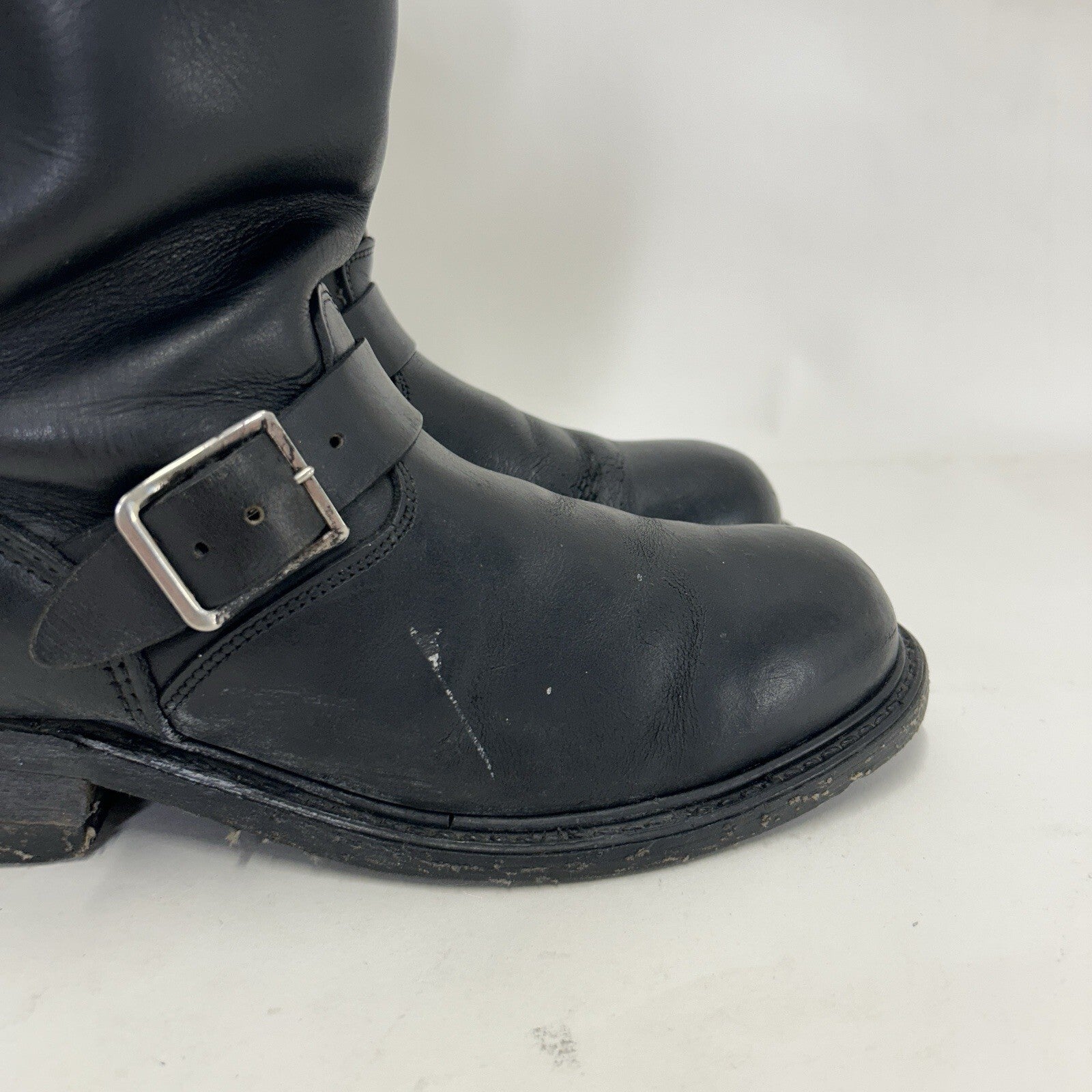 Vintage Engineer Boots Black Leather Made in USA Style 7800 Men’s 8