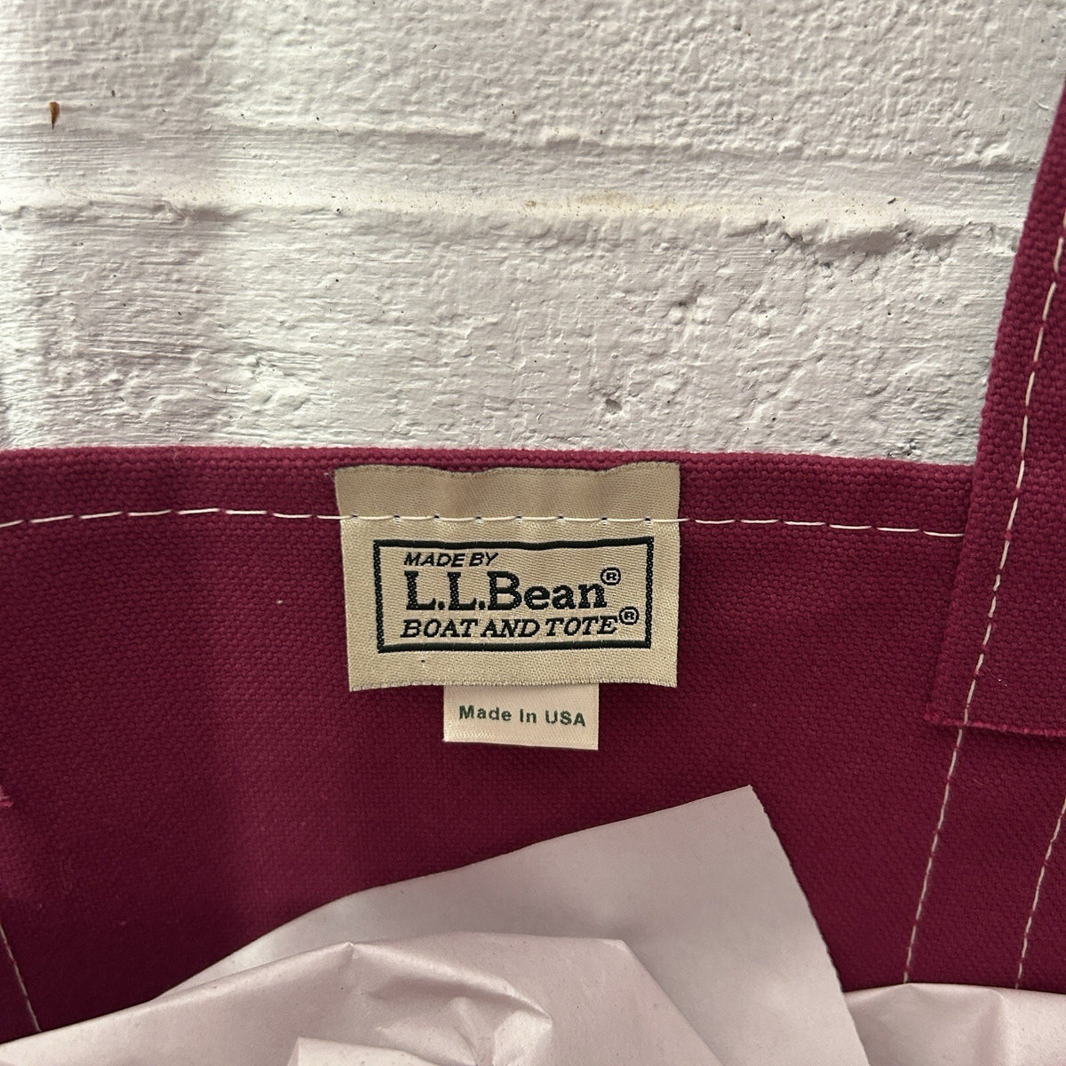 L.L. Bean Two-Tone Boat & Tote Bag “Magenta Black”