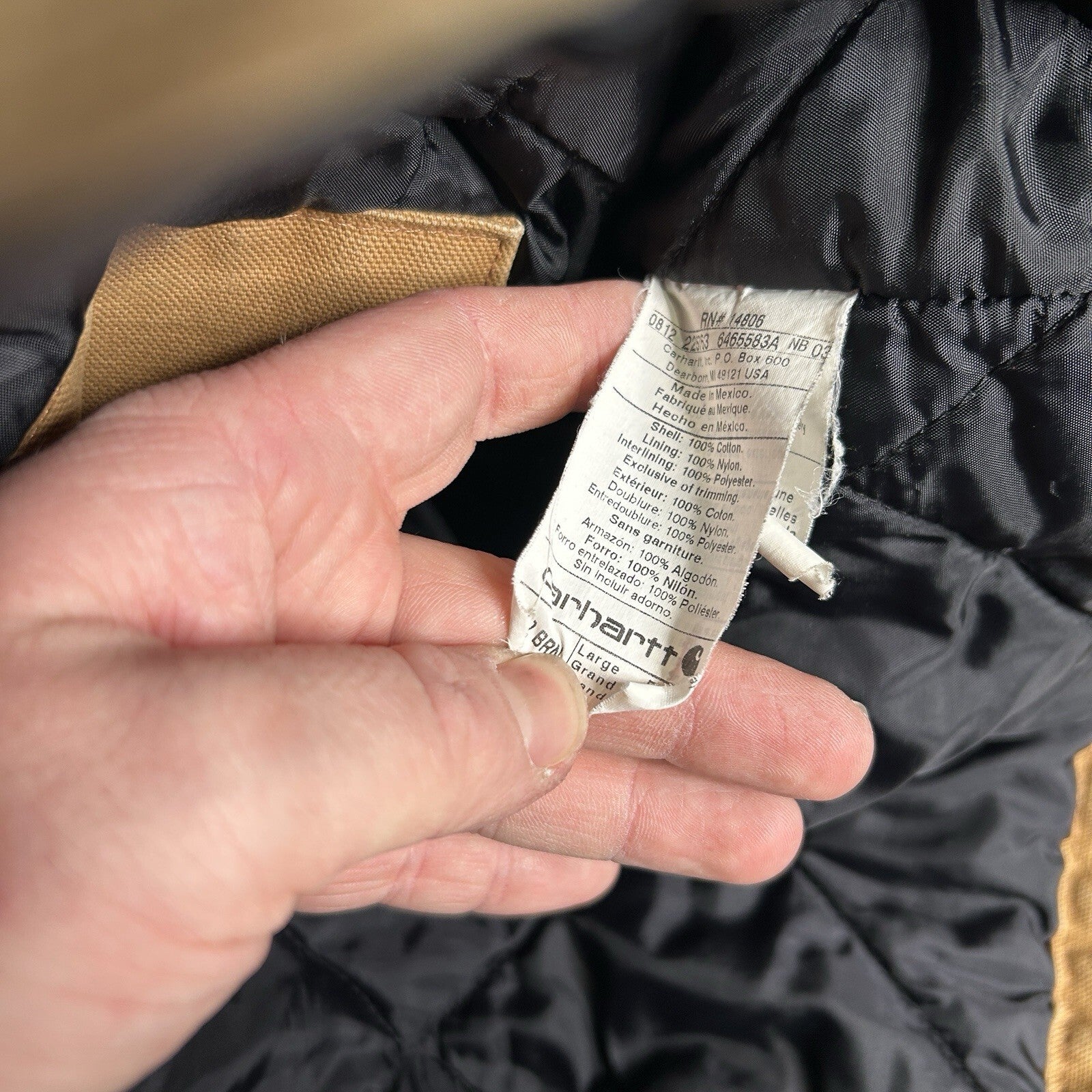Carhartt Quilted Traditional Artic Jacket “Brown” J002 BRN Men’s Large
