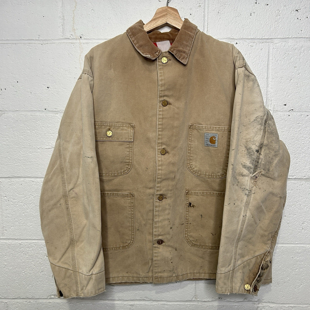 Vintage Carhartt 100 Year Anniversary Blanket-Lined Chore Coat “Brown” Men’s XL