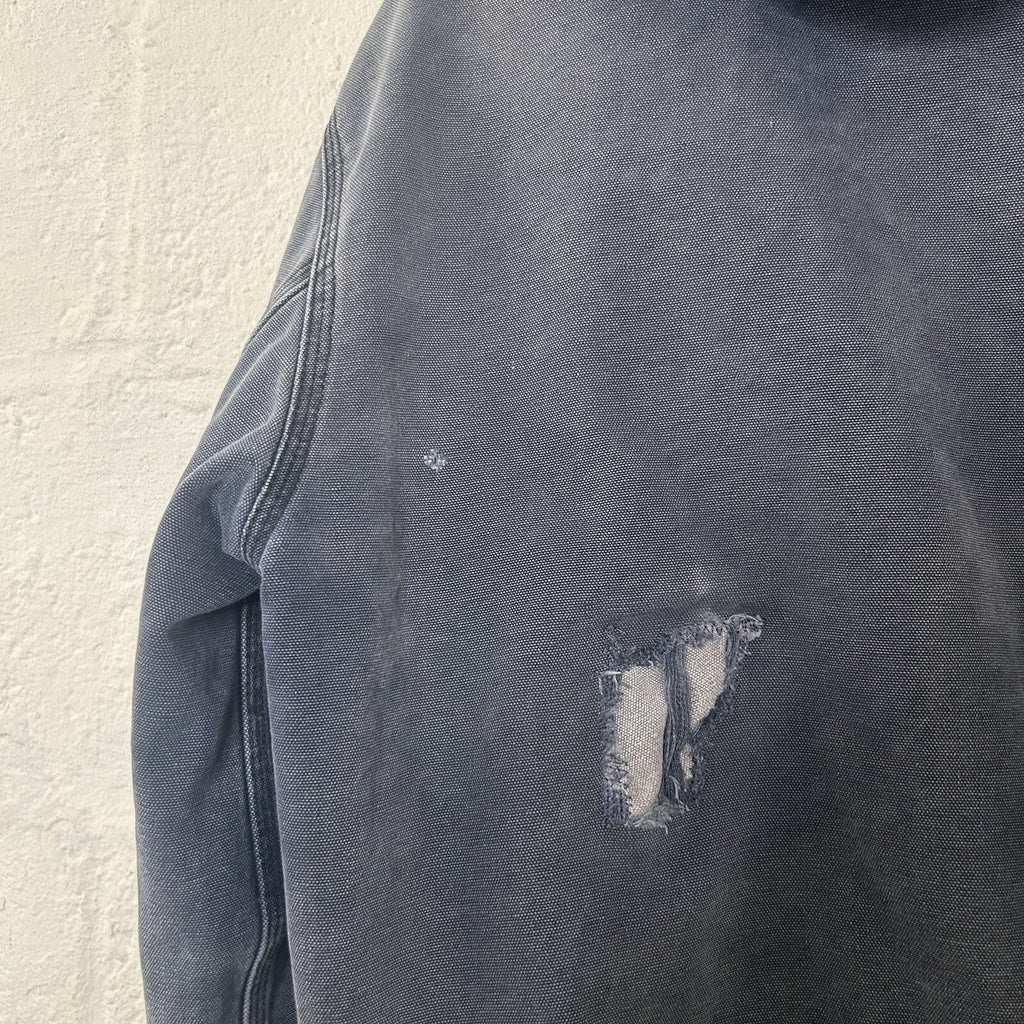 Vintage Faded Carhartt Hooded Active Jacket “Navy Blue” JQ283 Men’s Small