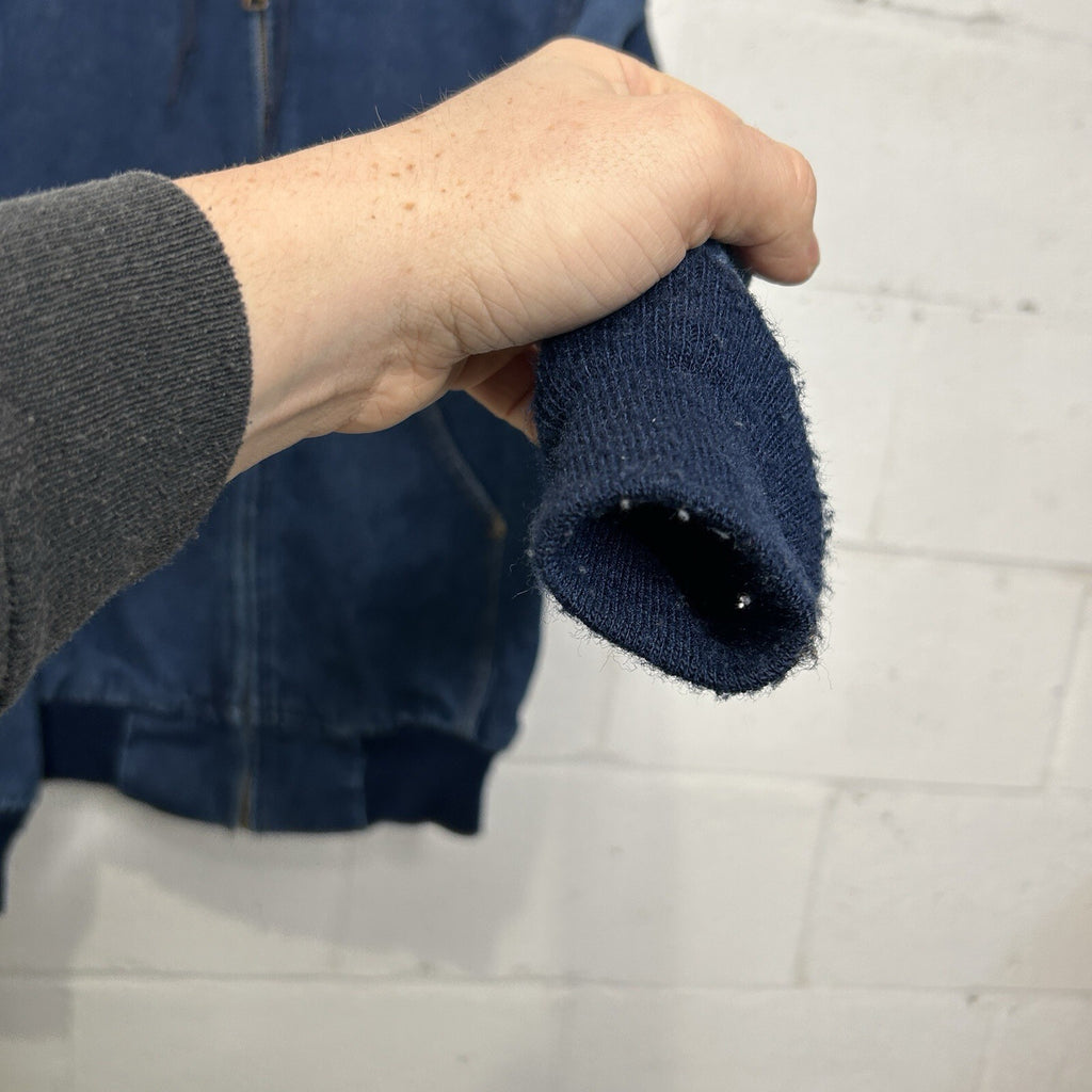 VTG Carhartt Flannel-Lined Hooded Active Jacket “Blue Denim” JF848 Men’s Small