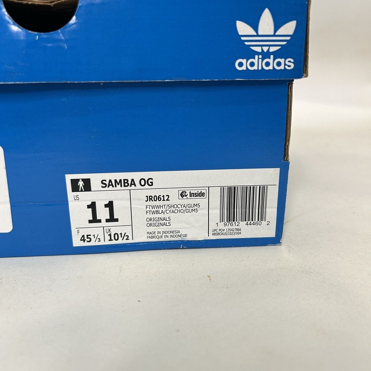 adidas Samba OG "White Shock Cyan Gum"