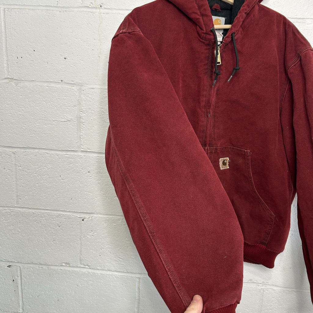Vintage Carhartt Quilted Hooded Active Jacket “Crimson Red” J130 CRI Men’s Large