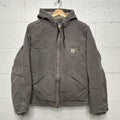 Y2K Carhartt Sherpa-Lined Hooded Detroit Jacket “Gray” WJ141-032 Women’s Medium