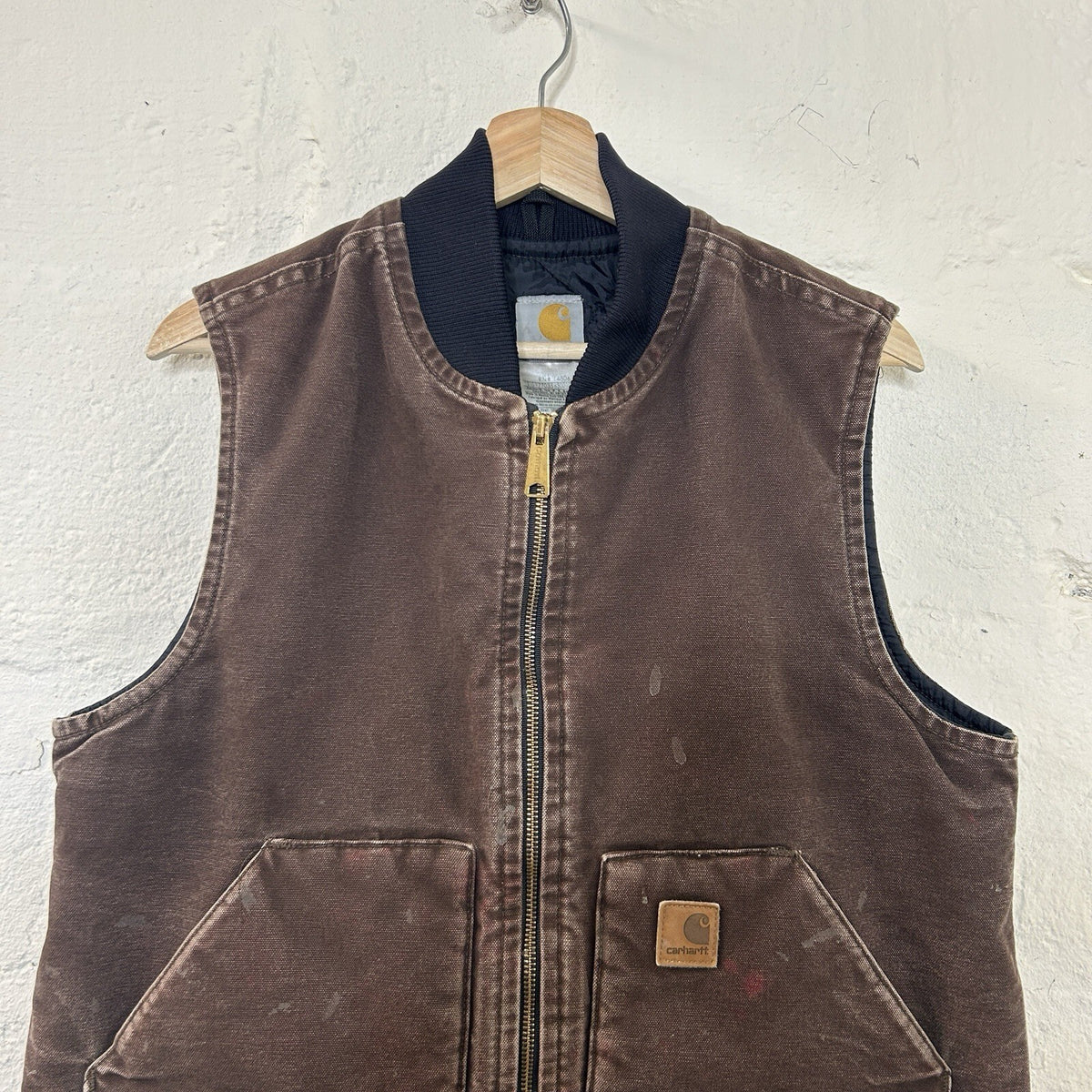 Vintage Faded Carhartt Quilted Artic Vest “Dark Brown” V02 DKB Men’s Medium