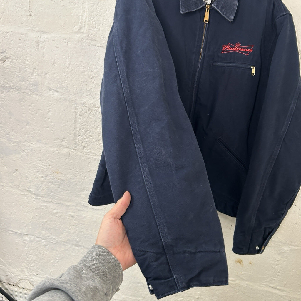 Y2K Carhartt Blanketed Detroit Jacket Budweiser “Dark Navy” J209 DNY Men’s XL