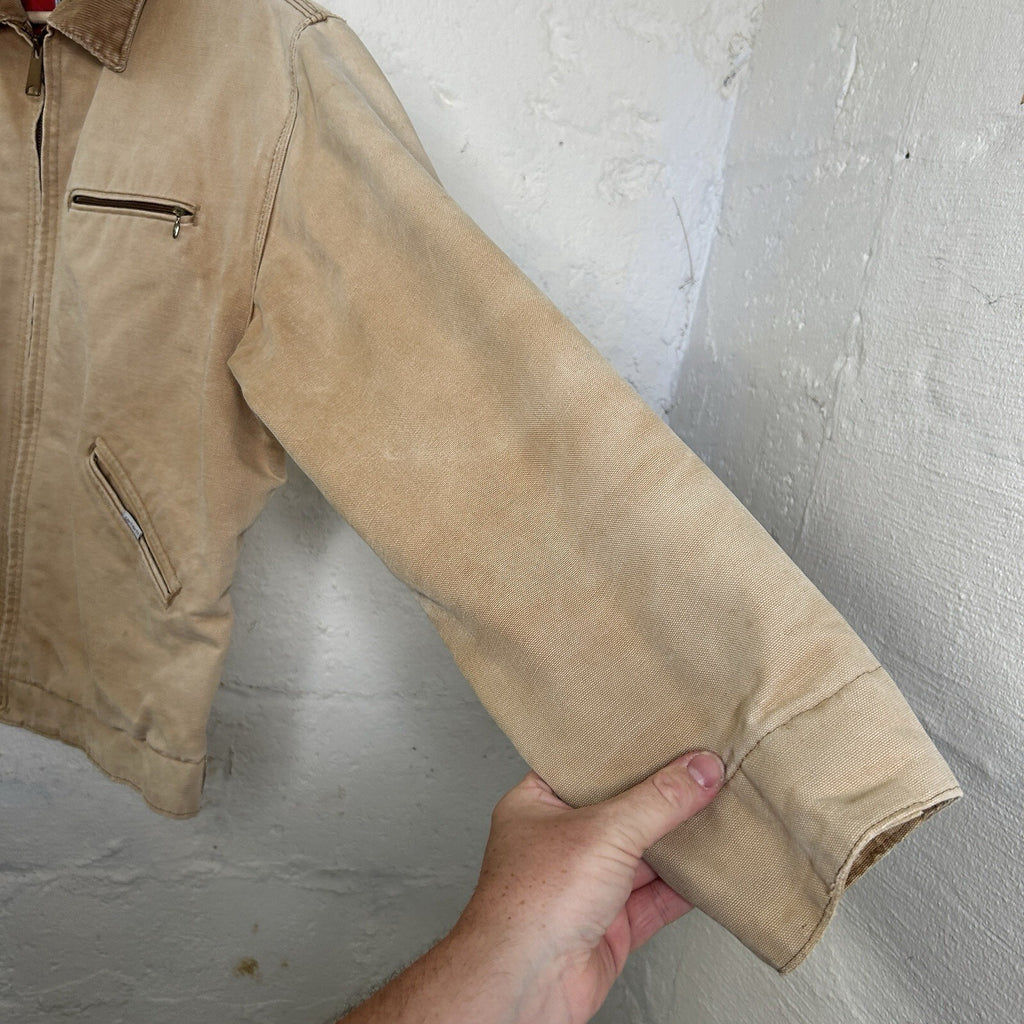 1989 Carhartt Faded Quilt-Lined Detroit Jacket “Tan” 6QLJ 100 Years Men’s Large