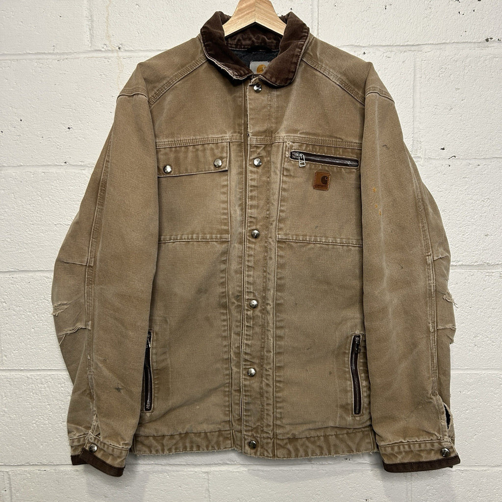 Y2K Carhartt Sandstone Multi-Pocket Jacket “Frontier Brown” J285 FRB Men’s Large