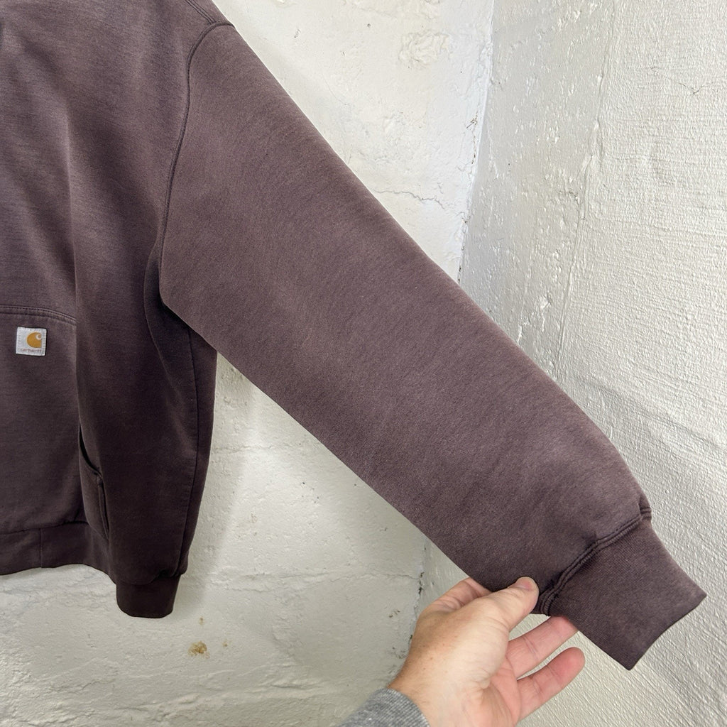 Vintage Faded Carhartt Thermal-Lined Hooded Zip-Up Jacket “Black”